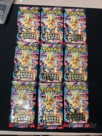 Lotto 9 pacchetti carte pokemon Ascesa eroica