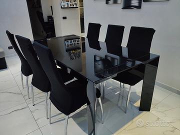 tavolo nero vetro  wood mondo convenienza 