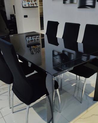 tavolo nero vetro  wood mondo convenienza 