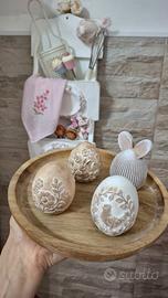 uova in gesso porcellanato