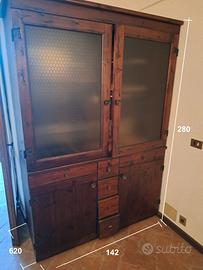 Cucina armadio a scomparsa colore noce