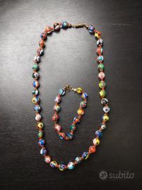 set vintage murrine millefiori, vetro di Murano