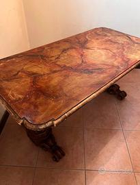 Tavolo frattino con piano marmorizzato