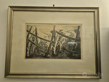 Incisione “Cavalli in Maremma”