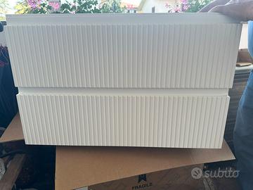 Mobile bagno sospeso 80 cm bianco opaco cannettato