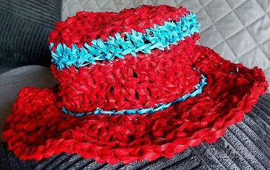 CAPPELLI ESTIVI PARASOLE IN RAFIA COLORATA