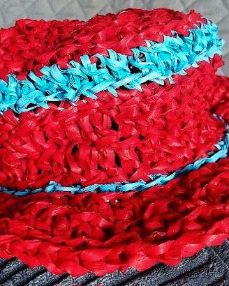 CAPPELLI ESTIVI PARASOLE IN RAFIA COLORATA