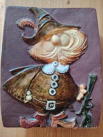 Coppia quadri terracotta smaltata