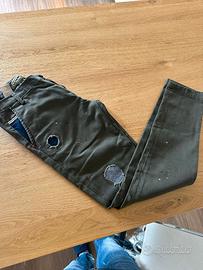 Jeans colore militare con toppe - Mai Ami Tg 30