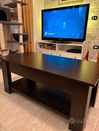 Tavolino basso soggiorno sollevabile contenitore