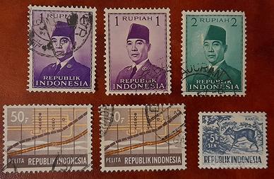 Blocco 6 Francobolli Indonesia