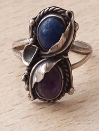 Anello in argento 925 con pietre naturali