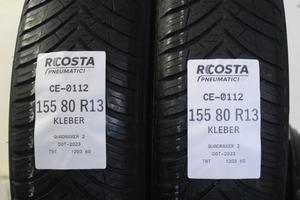 2 PNEUMATICI USATI 155 80 R13 79T KLEBER 4 STAGION