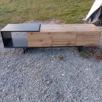 Mobile TV moderno effetto legno-nero