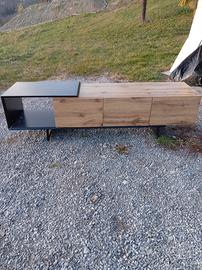 Mobile TV moderno effetto legno-nero