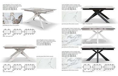 tavolo allungabile gamba incrocio piano ceramica