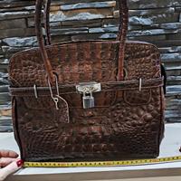 nuova borsa pelle vera, vintage stile coccodrillo 