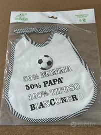 Bavetta neonato “100% tifoso bianconero” Bubabù Nu