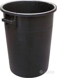 Bidone nero 2 manici 80 Lt H 65cm circonferenza 42