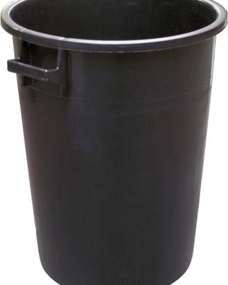 Bidone nero 2 manici 80 Lt H 65cm circonferenza 42