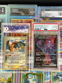 Mewtwo e charizard lotto carte gradate