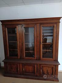 Libreria in legno noce massello