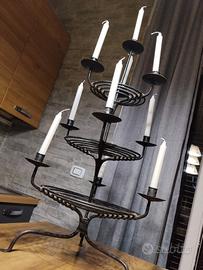 Candelabro fatto a mano in ferro 10 candele 