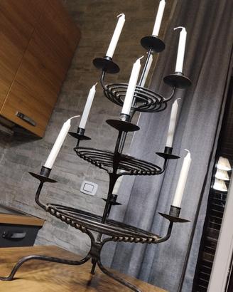 Candelabro fatto a mano in ferro 10 candele 