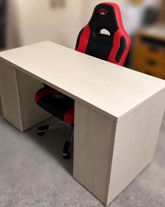 Scrivania in legno laminato color rover chiaro