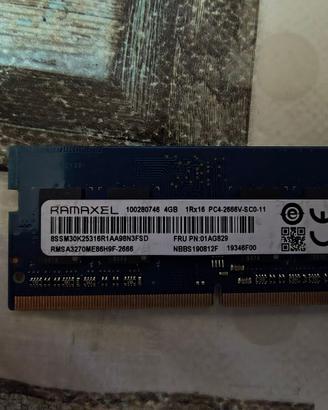 DDR4 So-dimm da 4GB Ramaxel velocità 2666 per note