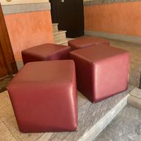 Pouf in similpelle bordeaux