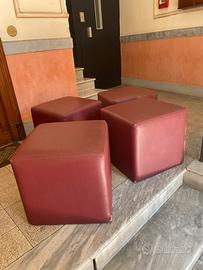 Pouf in similpelle bordeaux