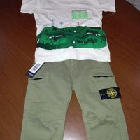 maglietta più pantaloni cargo Stone Island junior 