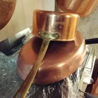 pentole rame cm 40x26,e cm 20x9,manico ottone.