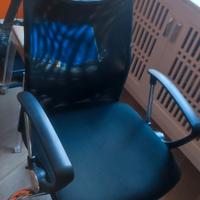 sedia scrivania con bracci in acciaio