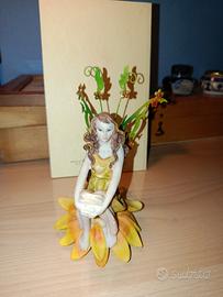 Statuetta fata con ali in metallo 