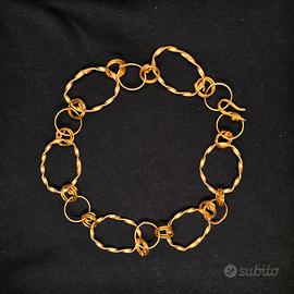Girocollo in alluminio piatto dorato