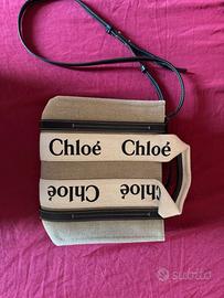 Tote bag piccola Woody in lino Chloé