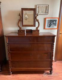 Cassettiera Antica in Vero Legno 4 Cassetti
