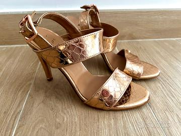 Sandali oro rosa moschino tacchi donna