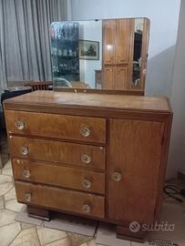 Comò anni 50' più mobiletto con specchiera