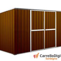 Casetta giardino in Acciaio 345x186 legno scuro