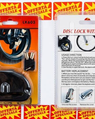 Lucchetto Antifurto Moto/Bici con Allarme LK603
