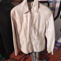 Giacca donna pelle bianca