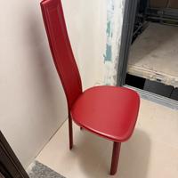Sedie  in pelle rossa Floriana Eurosedia