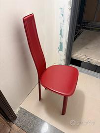 Sedie  in pelle rossa Floriana Eurosedia