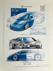 Bugatti EB110 poster