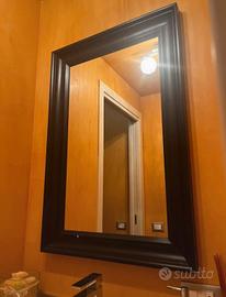 Specchio marrone scuro - nero HEMNES
