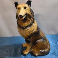 Scultura Statua Cane Collie Porcellana O Ceramica 