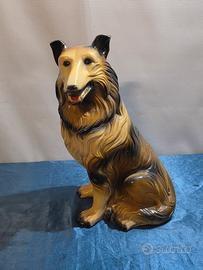 Scultura Statua Cane Collie Porcellana O Ceramica 
